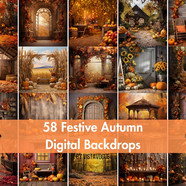 58 Best Fall Digital Photography Backdrops: Professional Photo & Halloween Studio Ideas - Colorful Holiday Portraits for DIY Photographers