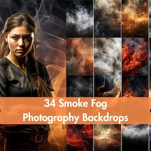 34 Smoke Fog Digital Photography Backdrops: Perfect As Sports Background For Basketball, Softball, Football, Tennis Poster, & Soccer Banner