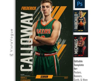 May include: A basketball player in a green and orange jersey with the word "GATORS" on the front. The player is standing in front of a dark green background with the name "CALLOWAY" in large white letters. The image also includes the text "SENIOR" and "2027".