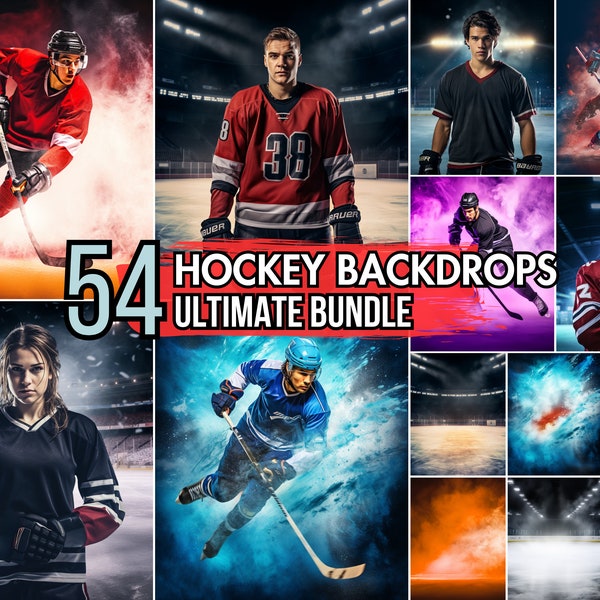 54 Hockey Background Mega Bundle | Digital Sports Backdrops For Hockey Banners, Posters, Photography, Photoshop | Picture Edit Template PNG