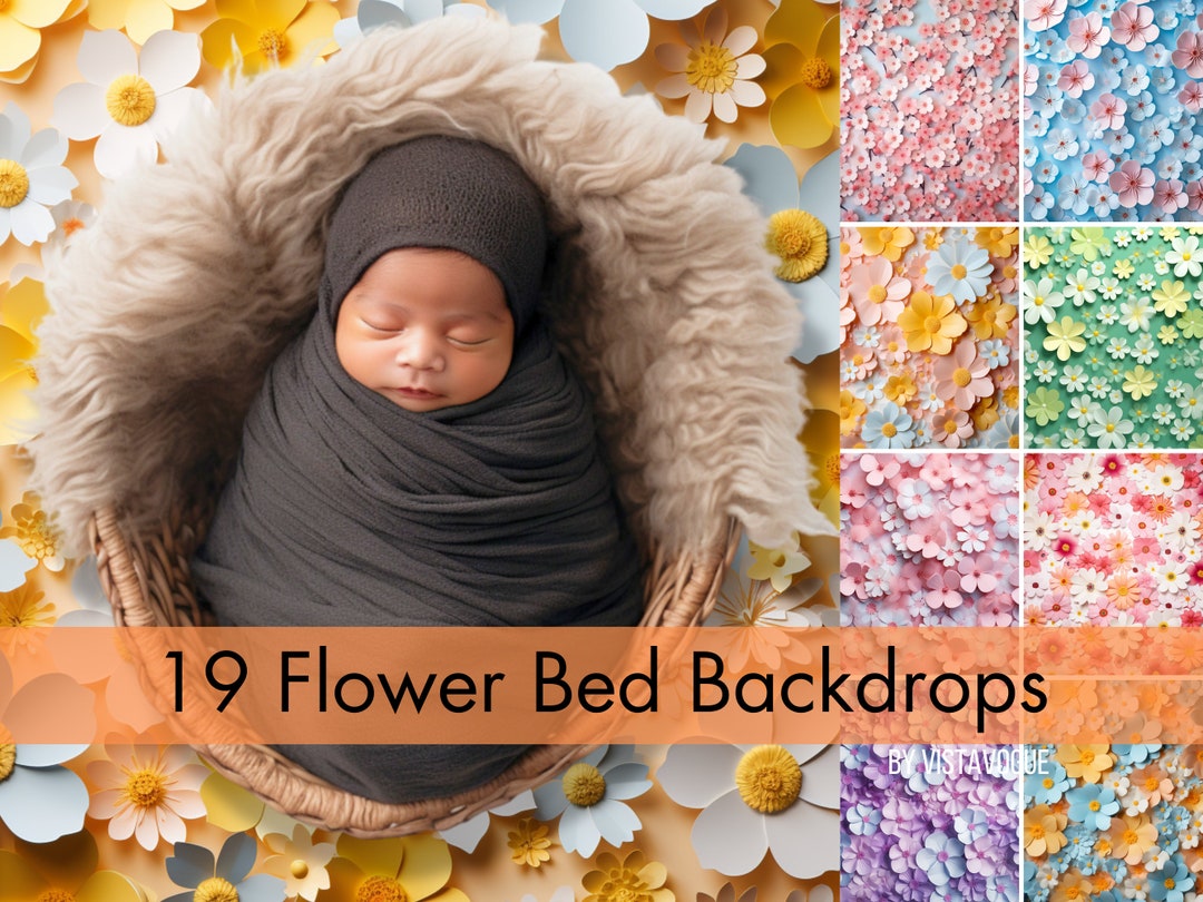 Simple Baby Backdrop Best Floral Digital Backdrops for Newborn Baby & Spring Photography ...