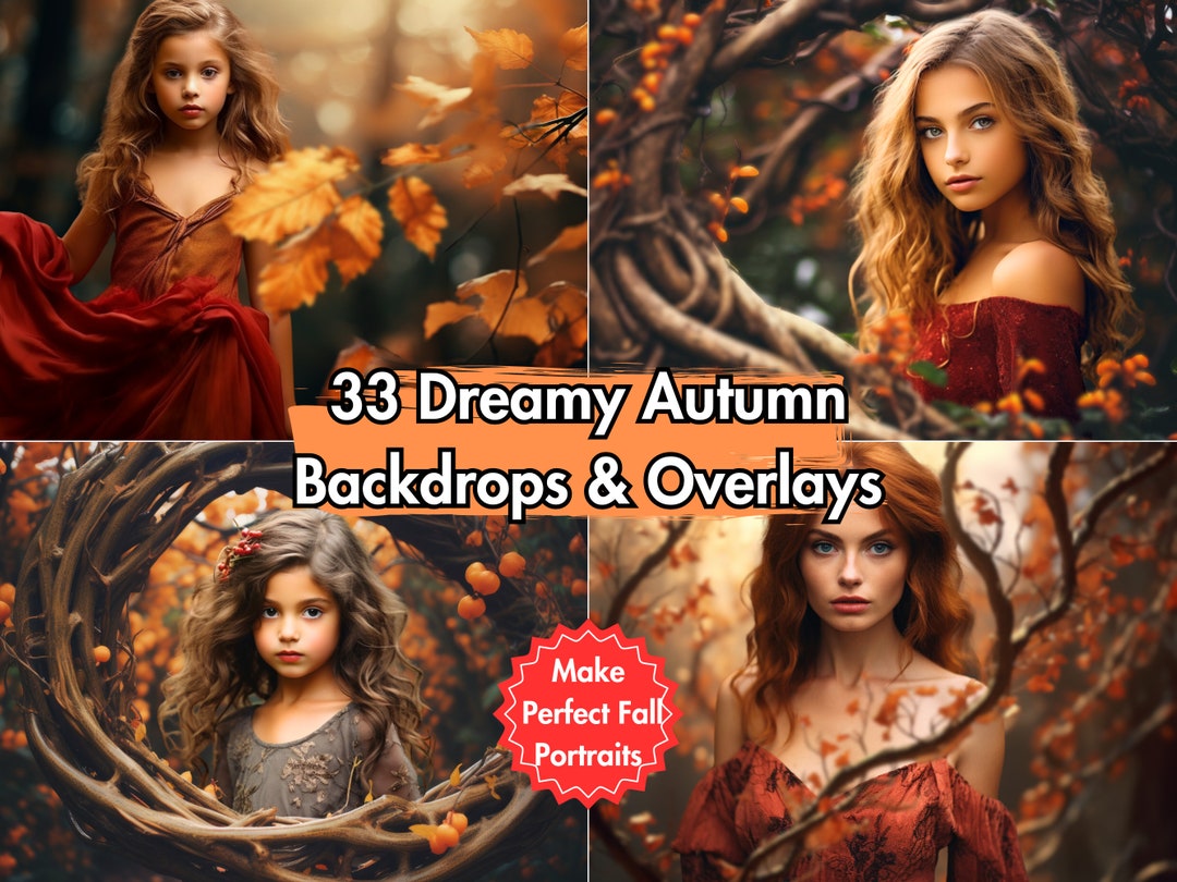 33 Dreamy Autumn Photo Backdrops & Fall Forest Leaves Overlays for ...