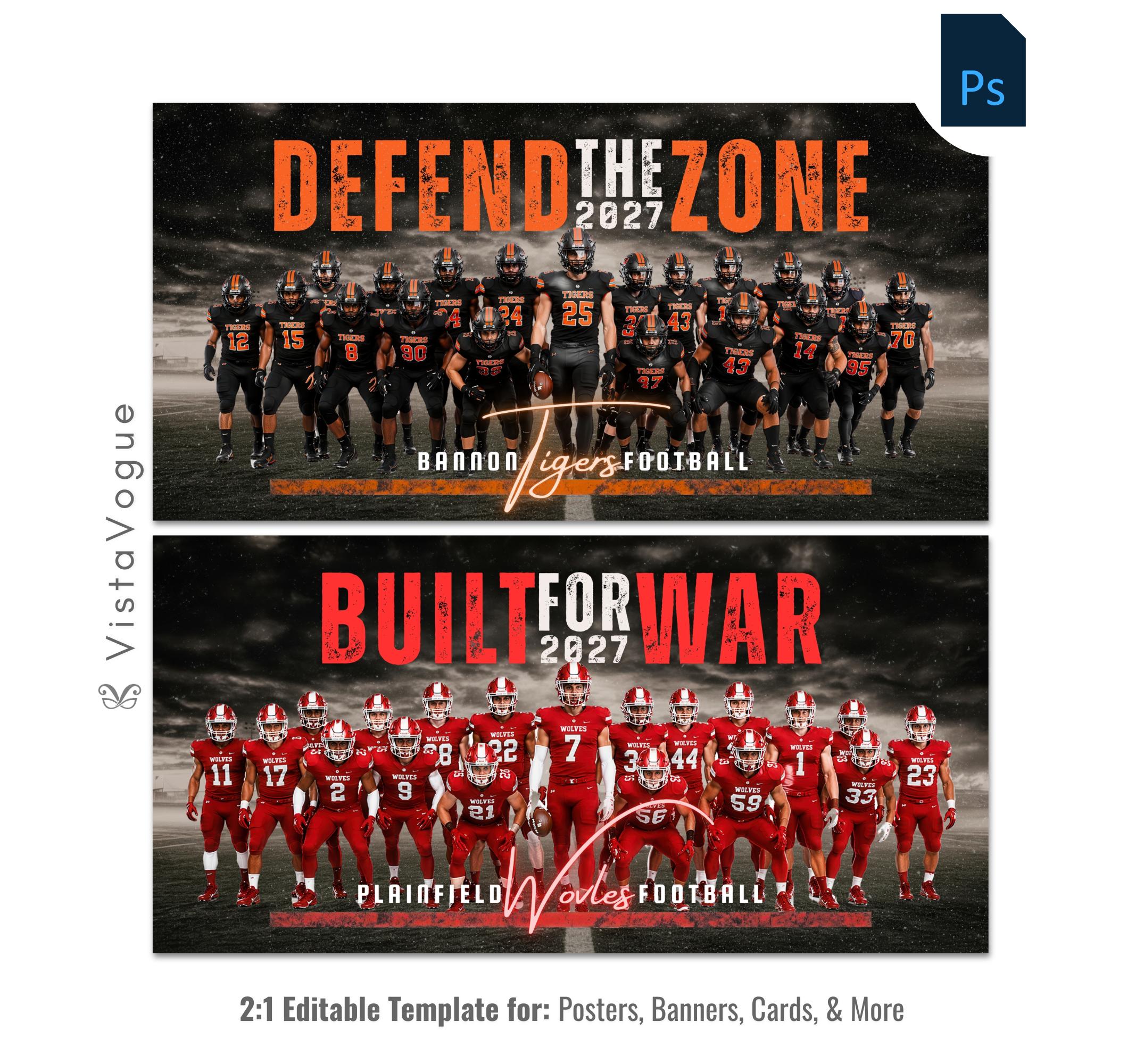 Football Photoshop Template | Team Banner, Poster, Senior Night ...