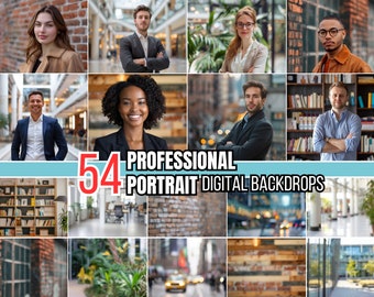 54 Professional Portrait Digital Backgrounds | Photo Backdrops For LinkedIn Profile Picture, Corporate Portrait & Business Headshots | PNG