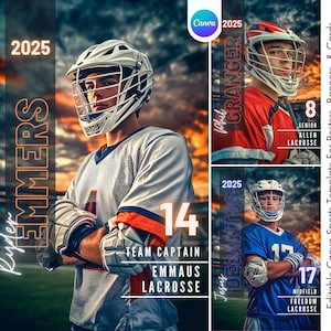 Sjabloon lacrosse bannercanva | Lacrosse achtergrond voor aangepaste posters, spandoeken voor senioren, sportkaarten | Gepersonaliseerd sportontwerp