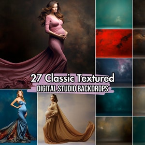 27 Digitale Studio Kulissen für klassische Portrait & Mutterschaft Fotografie | Texturierte Hintergründe für Fotoshootings | Fotobearbeitung Overlay