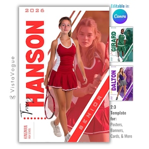 Tennis Poster Vorlage | Bearbeitbar in Canva | Banner, Poster, Karten, Memory Mates, Seniorennacht | Digitaler Hintergrund
