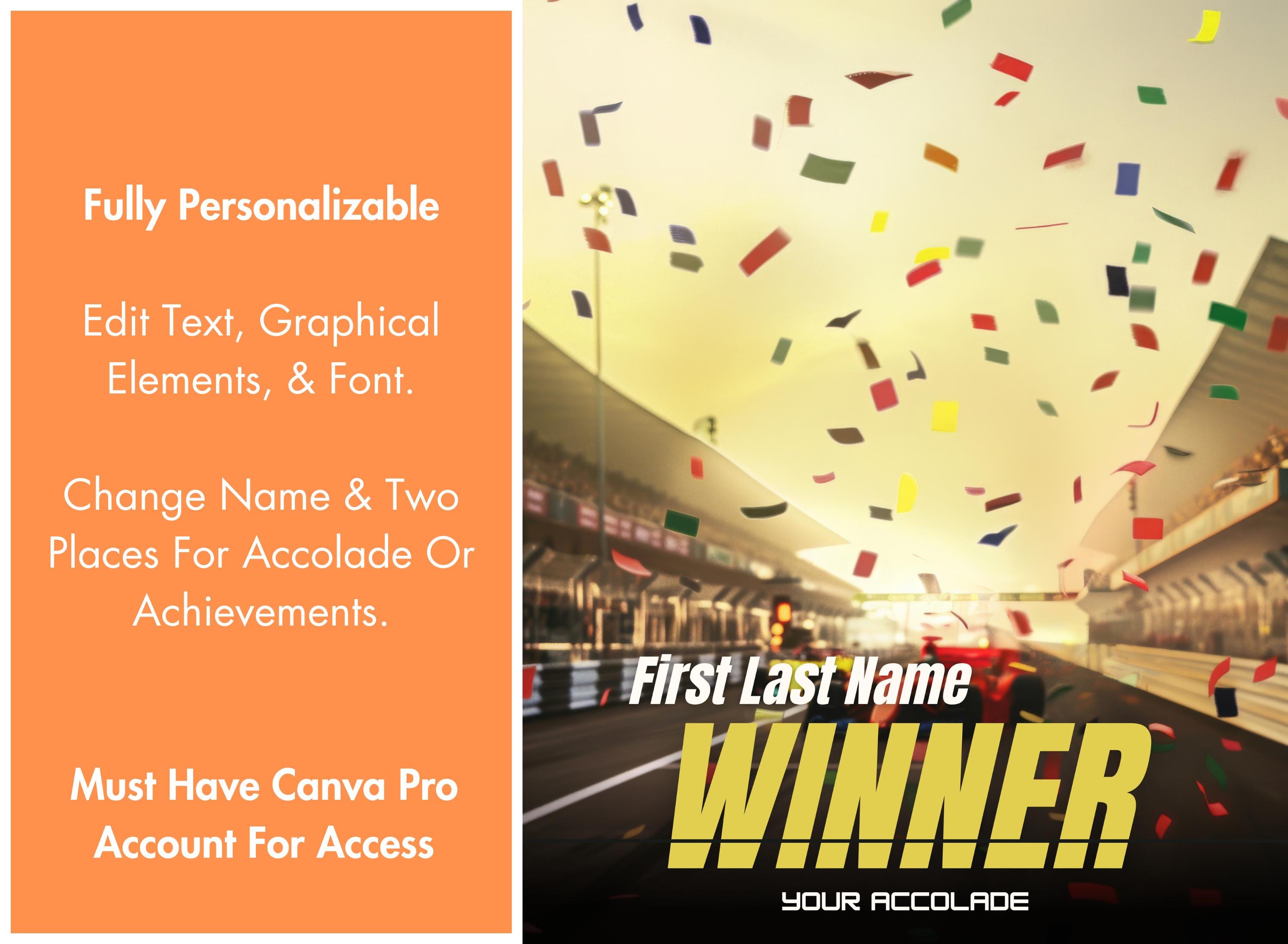 Formula One Racer Canva Template | Custom Poster Template, Sports ...