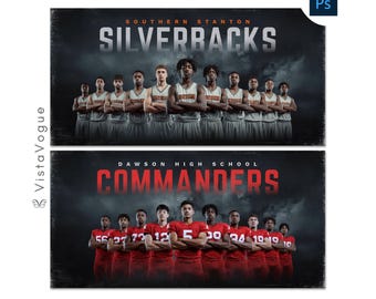 Sports Team Banner Photoshop Template | Custom Banners, Posters, Senior Night, & More | Digital Backdrop For Sports Photography