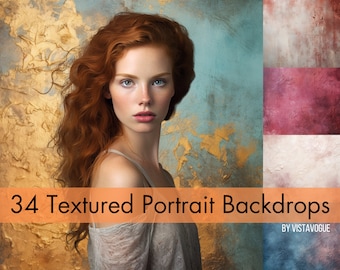 34 Portrait Photo Textured Backdrops | Paint Texture Background | Stucco Wall Backdrop | Studio Backdrop For Photographers | Fine Art