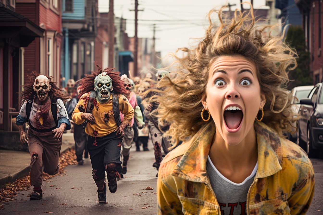 Zombie Fall 8 Zombie Digital Photo Backdrops | Realistic Zombie Background, Scary ...