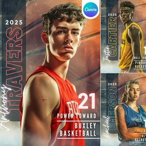 Modelo de pôster de basquete do Canva | Para pôster esportivo para a terceira idade, banner para a terceira idade, companheiro de memória, cenário de basquete personalizado | Alternativa ao Photoshop