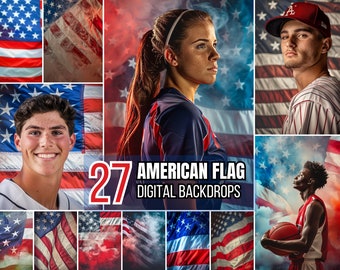 American Flag Digital Backdrops | Sports Backgrounds, Baseball, Football, Softball, Basketball, Soccer | Fog & Smoke Backgrounds | USA Photo