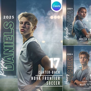 Soccer Poster & Banner Canva Template Editable Digital Soccer Background For Sports Poster Backdrops, Memory Mates, High School Senior image 1