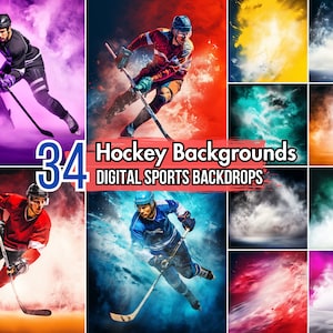 Puede incluir: 34 fondos digitales deportivos para hockey. Los fondos presentan una variedad de colores y diseños, incluyendo humo, nubes y patrones abstractos.