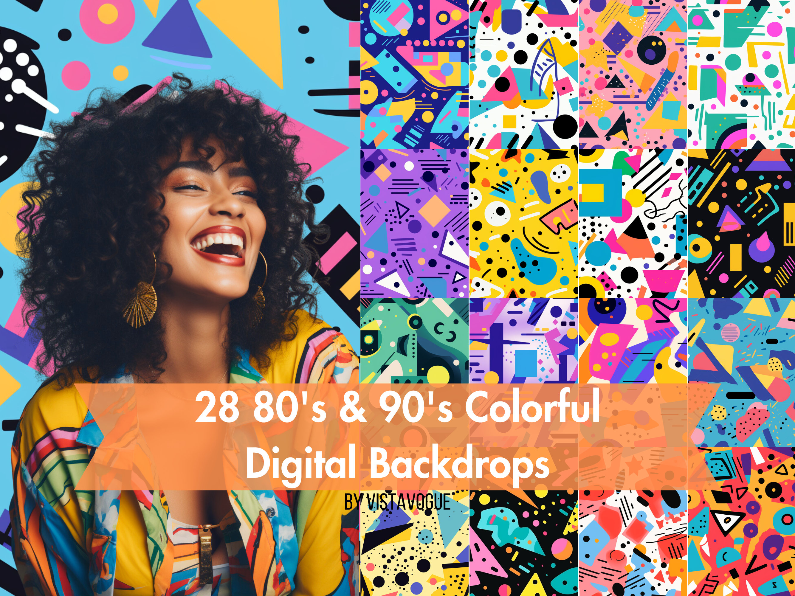 80s & 90s Theme Photo Backdrops Retro Mall and Vintage Studio