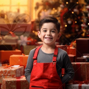 Santa's Helper digitale fotoachtergrond | Kerstworkshopachtergrond voor vakantieportret | Kerst Versierde Foto | Ideaal voor kerstkaart
