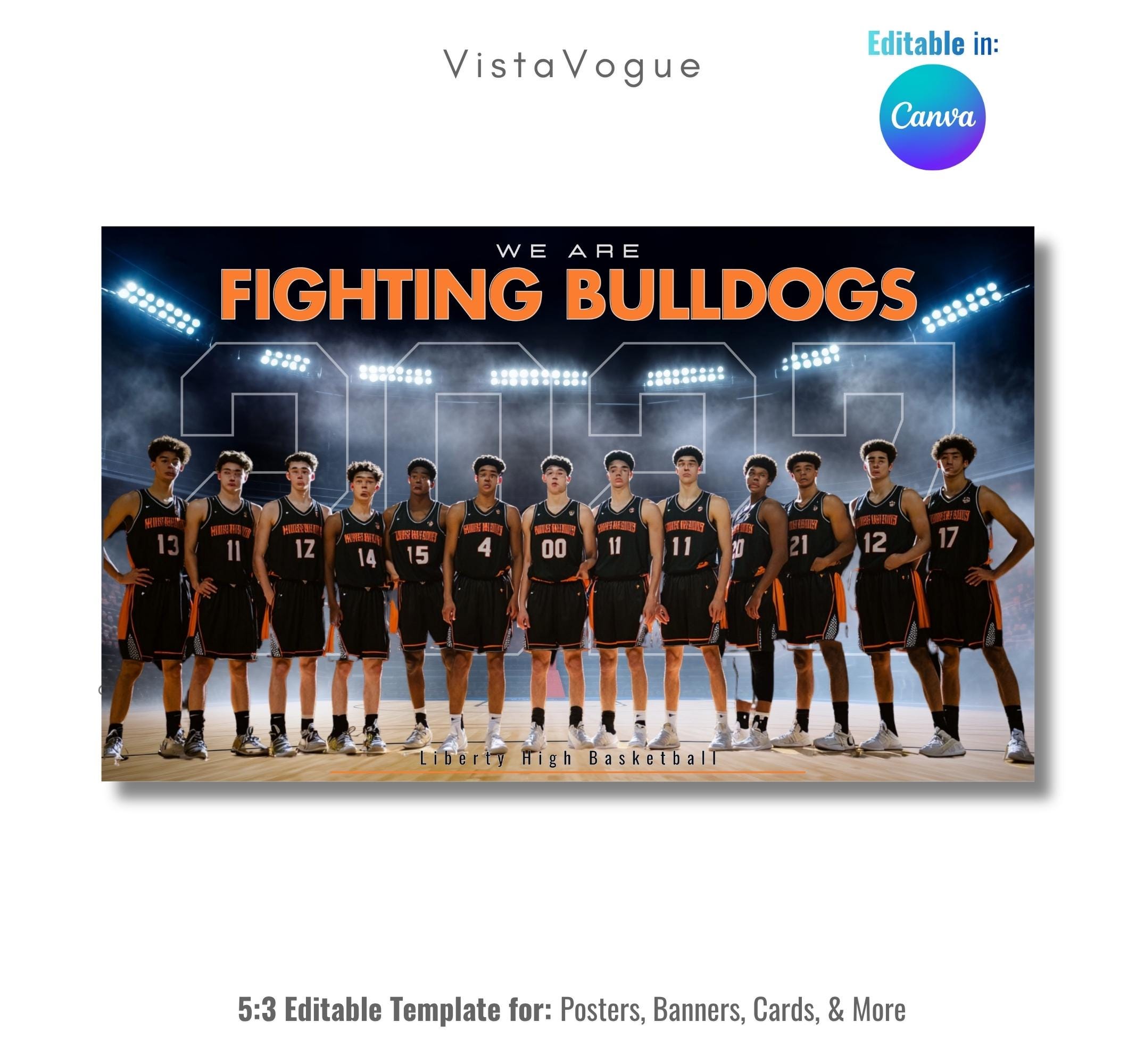 Basketball Team Banner & Poster Canva Template | Digital Backdrop ...