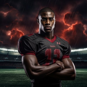10 Football Digital Photo Backgrounds: Stadium Theme Backdrops for School Sports Photography, Digital Background & Photo Enhancement Set image 5