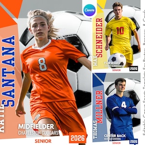 Soccer Banner & Poster Template | Customizable Soccer Digital Background for Senior Banners, Custom Posters, Soccer Cards, Memory Mates