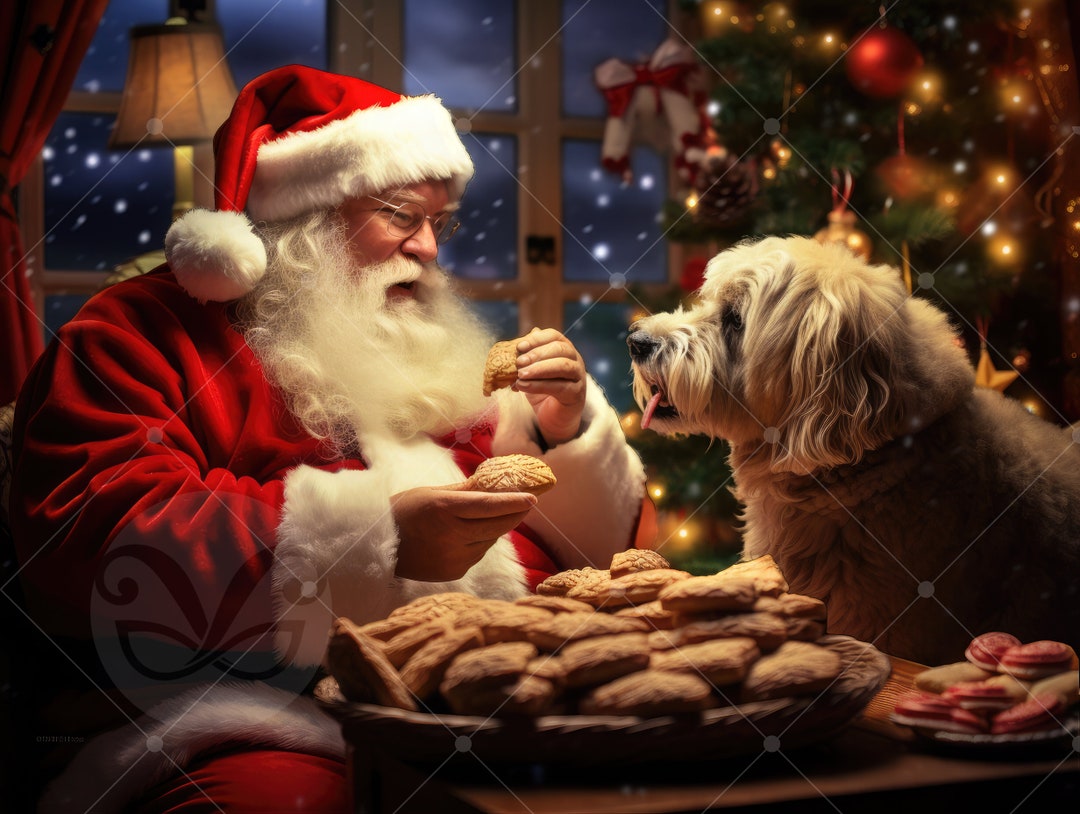Santa & Pet Photo Backdrop for Christmas Portraits Family Dog — free download