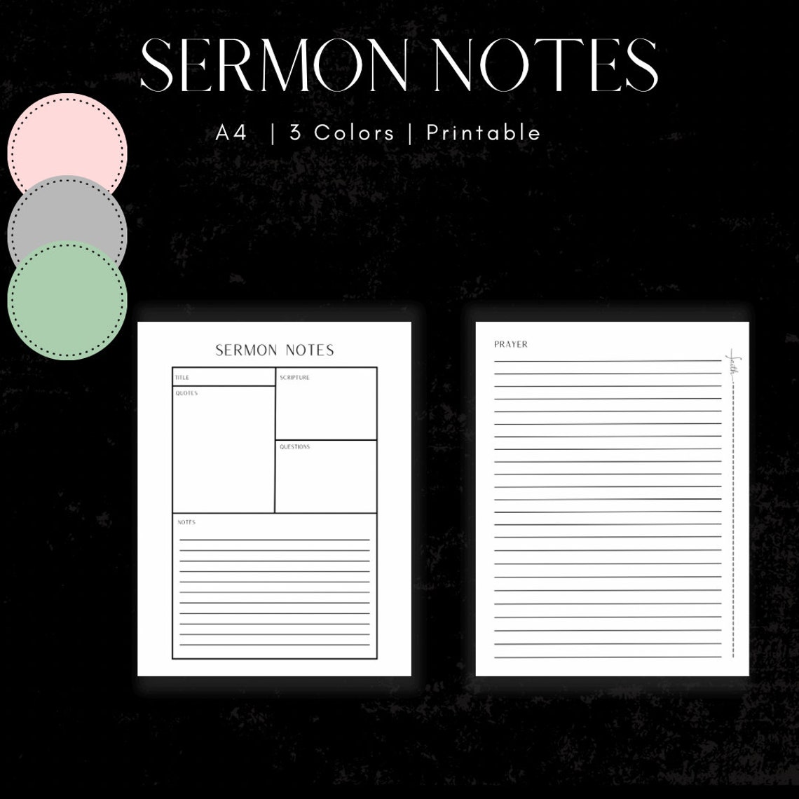 Digital Sermon Note Template Printable Sermon Note Journal Sermon Note Digital Sermon Note Template Printable Sermon Note Journal Sermon Note