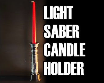 Light Saber Candle Holder, Lightsaber Candle Display, Taper Candle Holder, Star Wars Fan Art, Full Size Lightsaber style candle holder decor