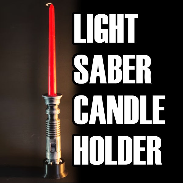 Light Saber Candle Holder, Lightsaber Candle Display, Taper Candle Holder, Star Wars Fan Art, Full Size Lightsaber style candle holder decor