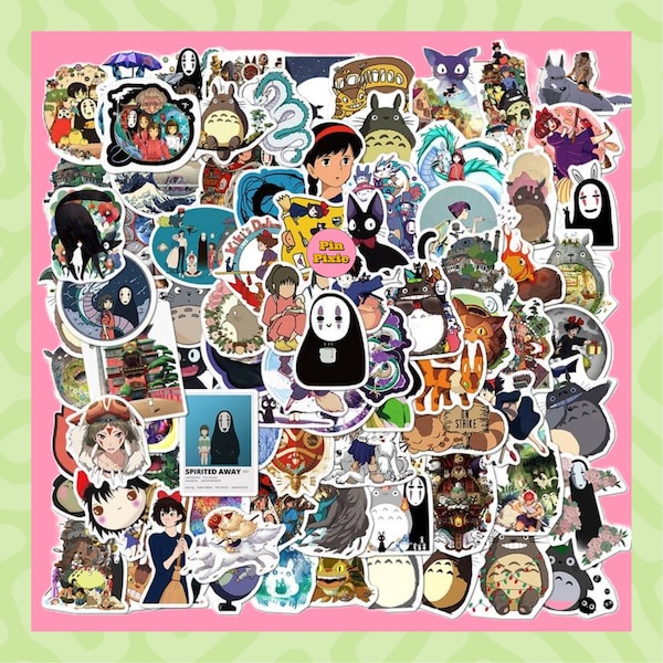 Studio Ghibli Stickers | Spirited Away, Howls Castle, Tororo, Ponyo, Kiki, No Face, Calcifer | Kindle Laptop Stickers, Scrapbook Journal