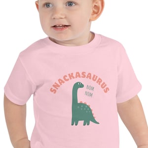 Snackasaurus | Toddler Short Sleeve Cotton Tee | Snack lover, always hungry tee