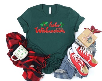 Frohe Weihnachten | Unisex T-shirt | Bella + Canvas | Global Christmas Greetings, German Christmas