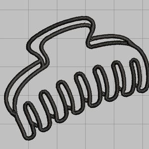 Claw Clip Embroidery Design | Machine Embroidery File (PES, DST, EXP)