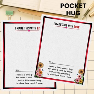 Pocket Hug Card - 2 Designs und Größen, kleine Umarmung, große Liebe, druckbare Karte, digitaler Download, senden Sie eine Umarmung, denken an Sie, Ermutigungsgeschenk