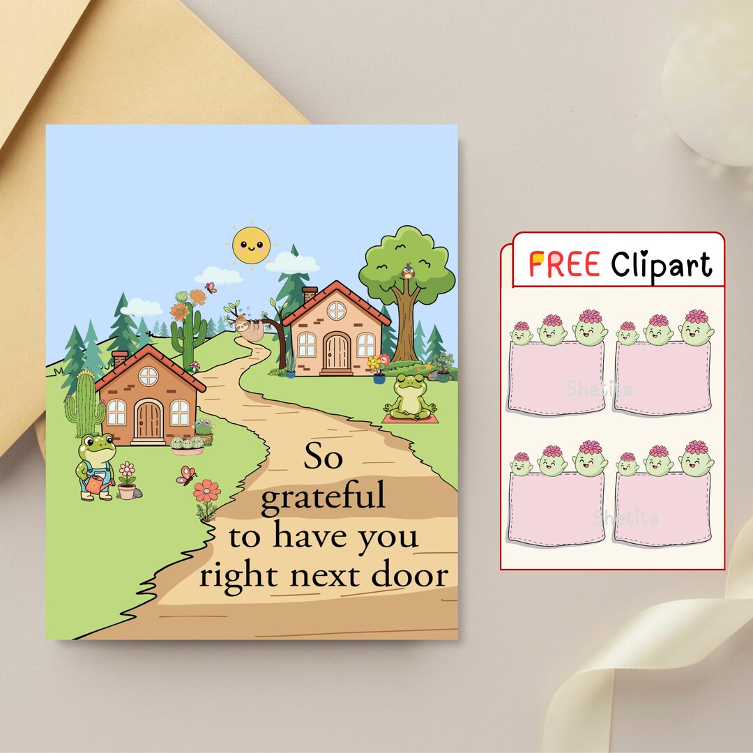 Thank You Neighbor Card | Printable Appreciation Greeting (digital ...
