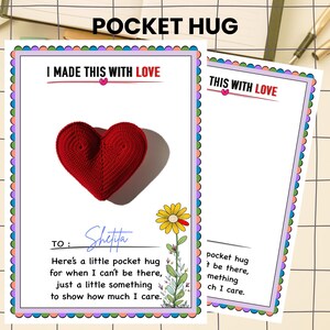 Tasche Umarmung Karte - 2 Designs und Größen, kleine Umarmung, große Liebe, druckbare Karte, digitaler Download, senden Sie eine Umarmung, denken an Sie, Umarmung Token Geschenk