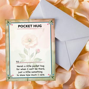 Floral Pocket Hug: Vintage Bloom Mini Card - Printable Encouragement (PDF & PNG Files)