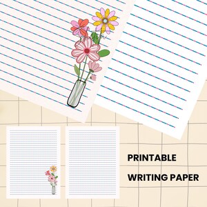 Papel de carta inspirado, conjunto de papelaria para impressão, 8,5 x 11" PDF e PNG, download instantâneo, designs de papel inspirados