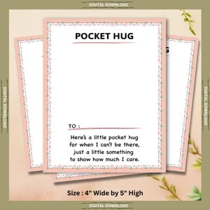 Vintage Heart Pocket Hug: Printable Encouragement Card (PDF & PNG Files)