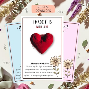Printable Pocket Hug Cards: 3 Sizes, Sentimental Gift (Digital Download)