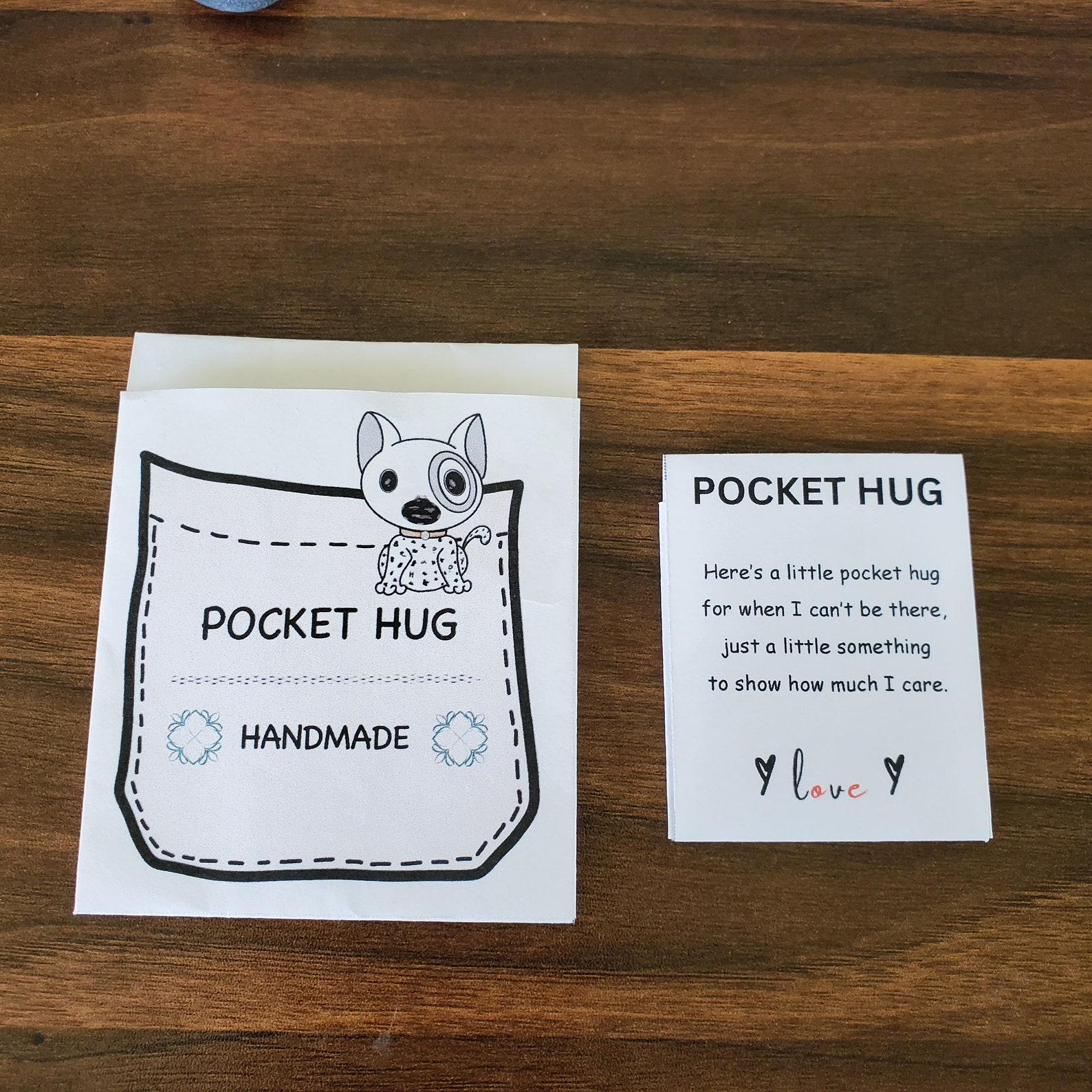 Printable Pocket Hug Holder Two Sizes on Four Pages Digital PDF-PNG ...