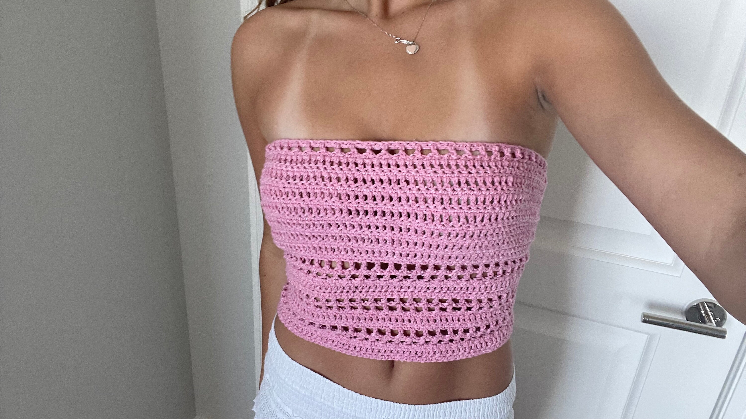 Boho Chic Crochet Strapless Top Crochet Tube Top Crochet Top Handmade