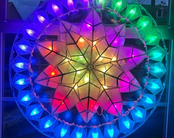 Gift Ko Poinsettia 25 inch Smart Parol - Filipino Christmas Lantern - All Season Occasion Event RGB Lighting