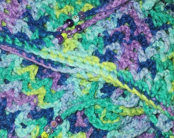 Multi color  2 piece handmade crochet skirt set