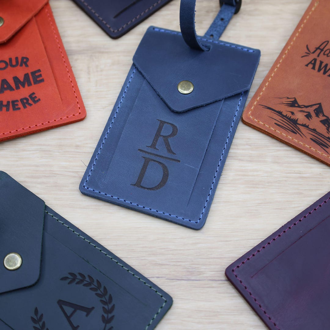Personalized Leather Luggage Tag, Personalized Travel Gift, Custom ...