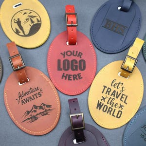 Personalized Leather Luggage Tags, Wedding Favors Custom Leather Luggage Tag for Men, Travel Accessories Bags and Purses Gift for Her