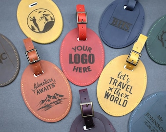 Personalized Leather Luggage Tag: Custom Travel Bag Accessories