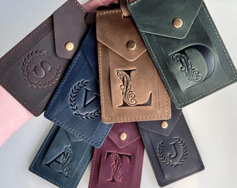Personalized Full Grain Leather Luggage Tag, Custom Travel Tag, Handmade Traveler Gift