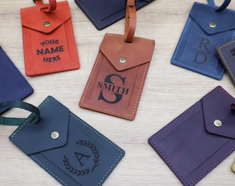 Personalized Leather Luggage Tag: Custom Travel Accessory