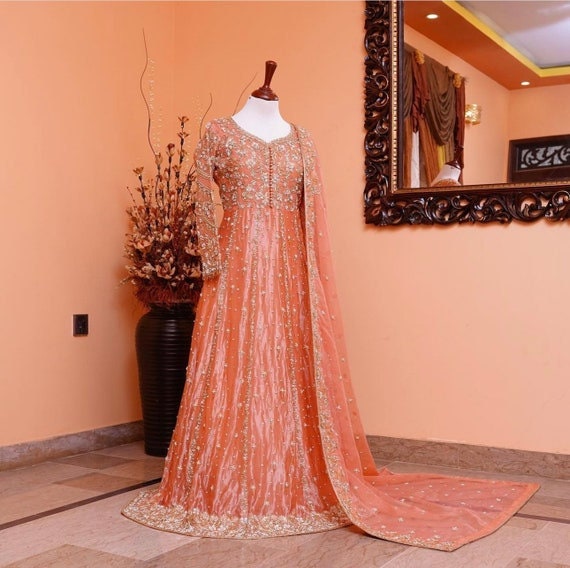 Buy Organza Indian Wear Lehenga Choli In Peach Color Online - LLCV01908 |  Andaaz Fashion