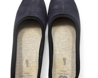 Clarks Navy Ayla Low Slip-On Ballet Flats
